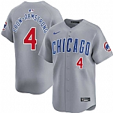 Men's Chicago Cubs #4 Pete Crow-Armstrong Gray Limited Stitched Jersey Dzhi,baseball caps,new era cap wholesale,wholesale hats